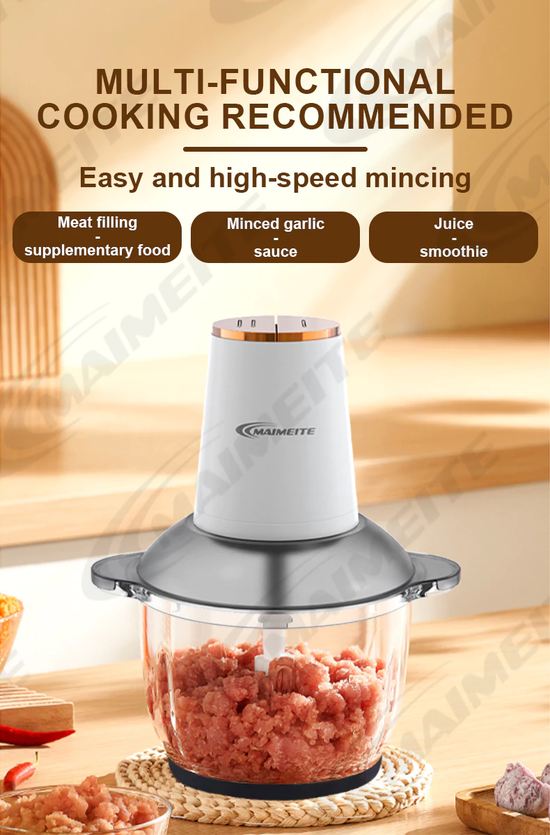 Jual MAIMEITE Food Chopper Kaca 3L Food Processor Multifungsi