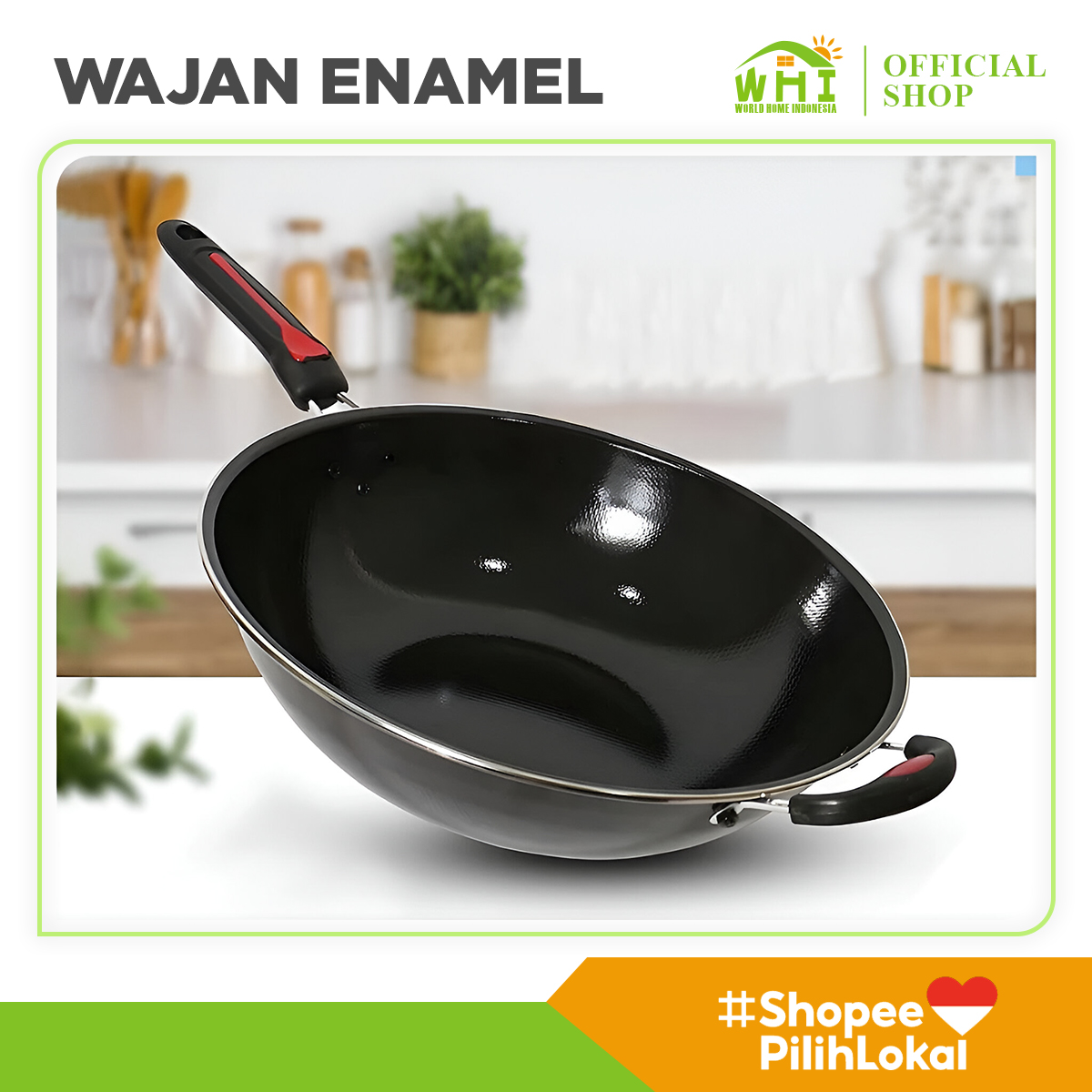 Jual World Home Wajan Enamel Anti Lengket Wajan Enamel Wajan