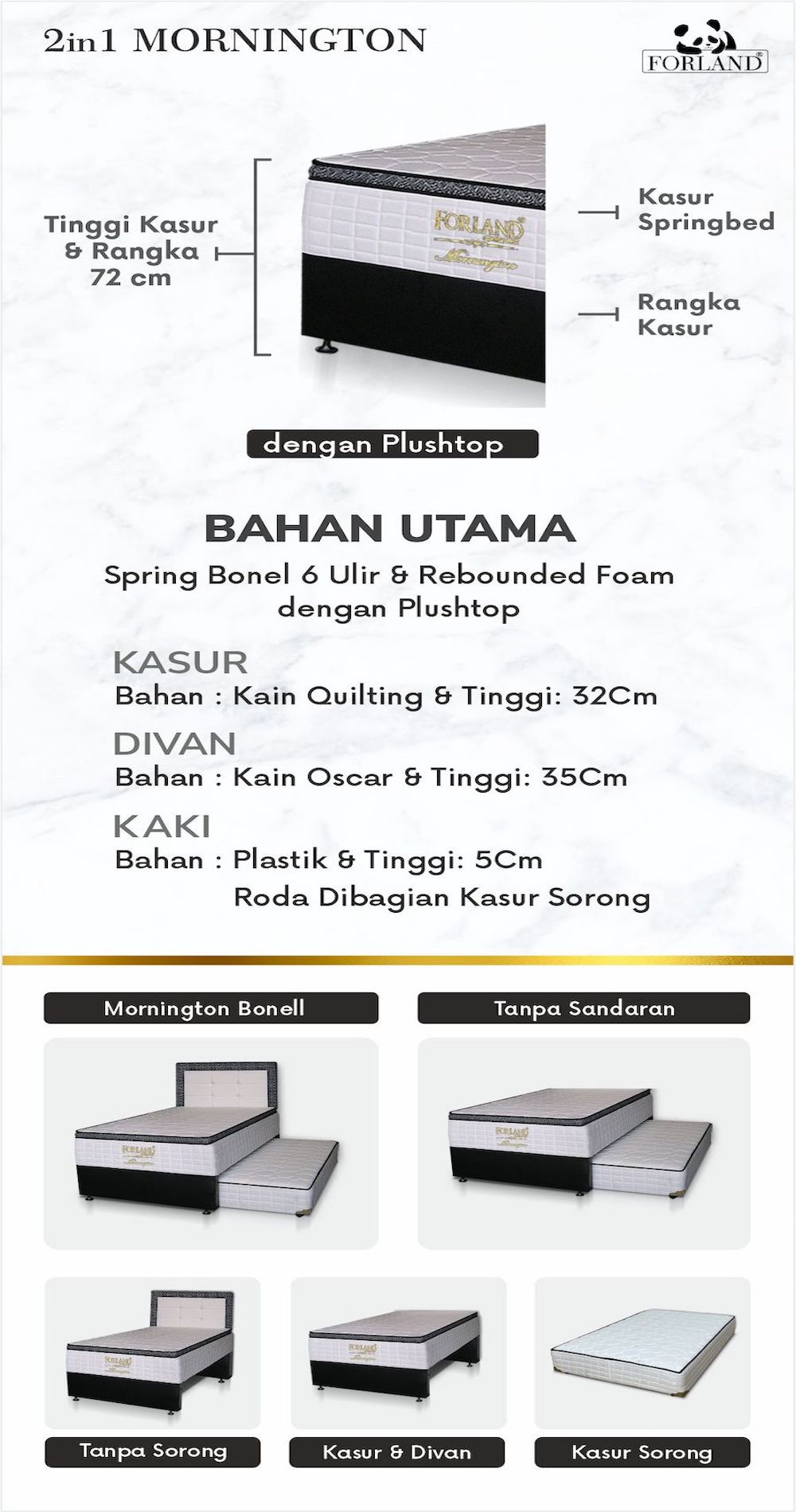 Jual Forland Mornington Springbed 2 in 1 Plushtop Bonnel Spring ...