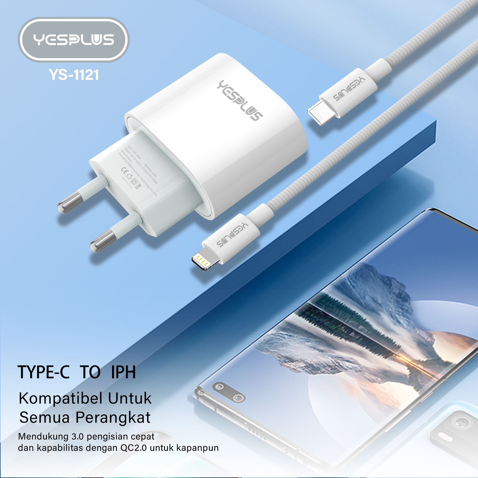 Jual Charger YESPLUS YS-1121 PD 27W Fast Charging Smart Charger & Fast ...
