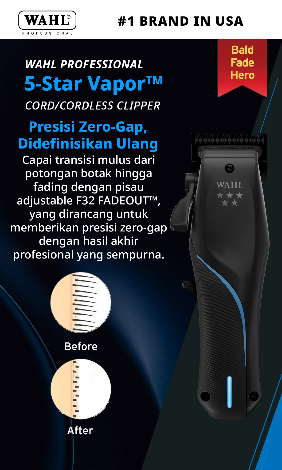 5-Star コスメ・美容 Wahl vapor Star ヴェイパー コードレス
