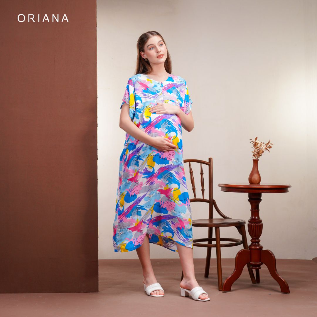 Jual Oriana Homewear Maxi Dress Daster Bumil Busui Friendly Deasy ...