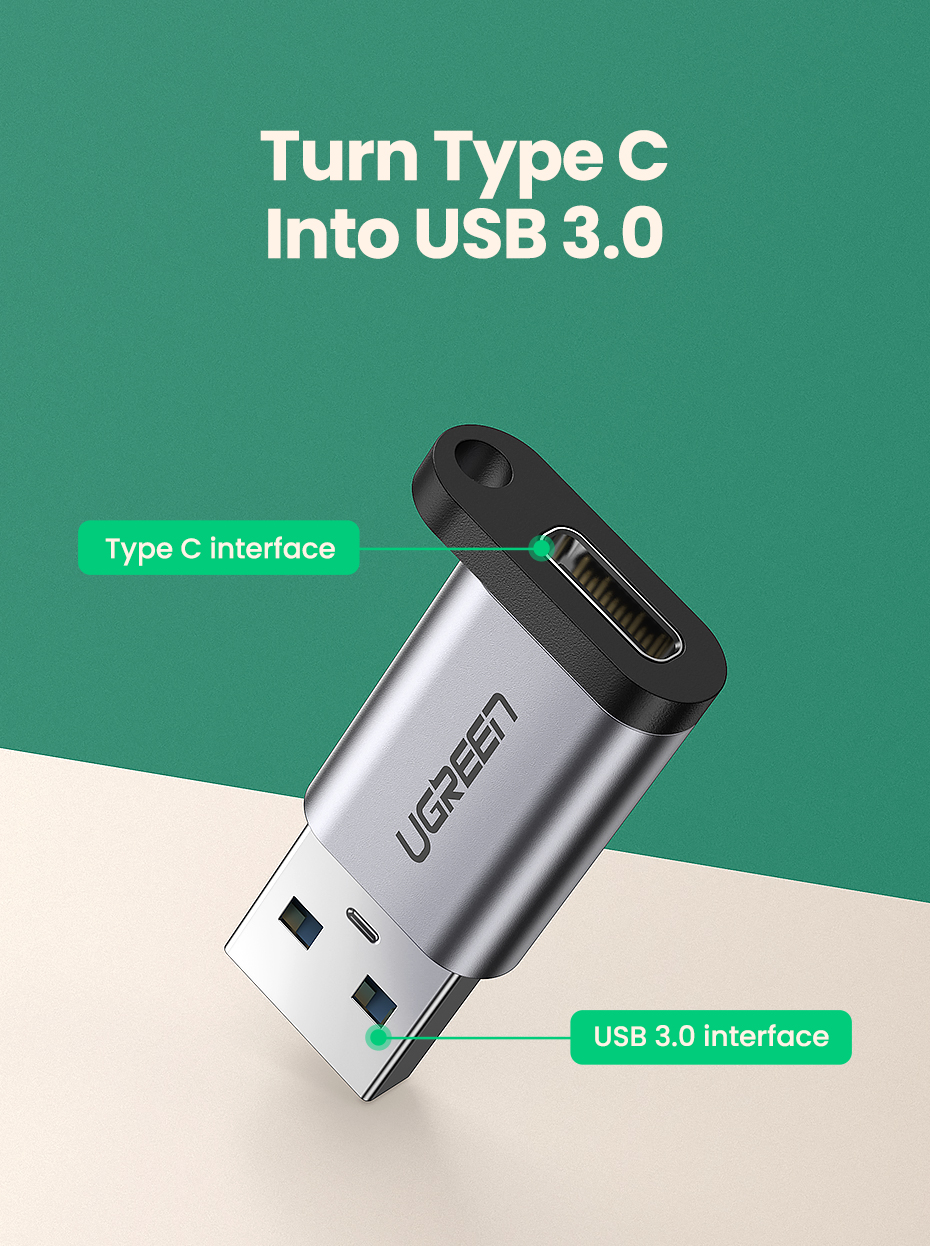 Jual UGREEN OTG Adapter USB Type C Female To USB A 3.0 Male Max 5Gbps ...