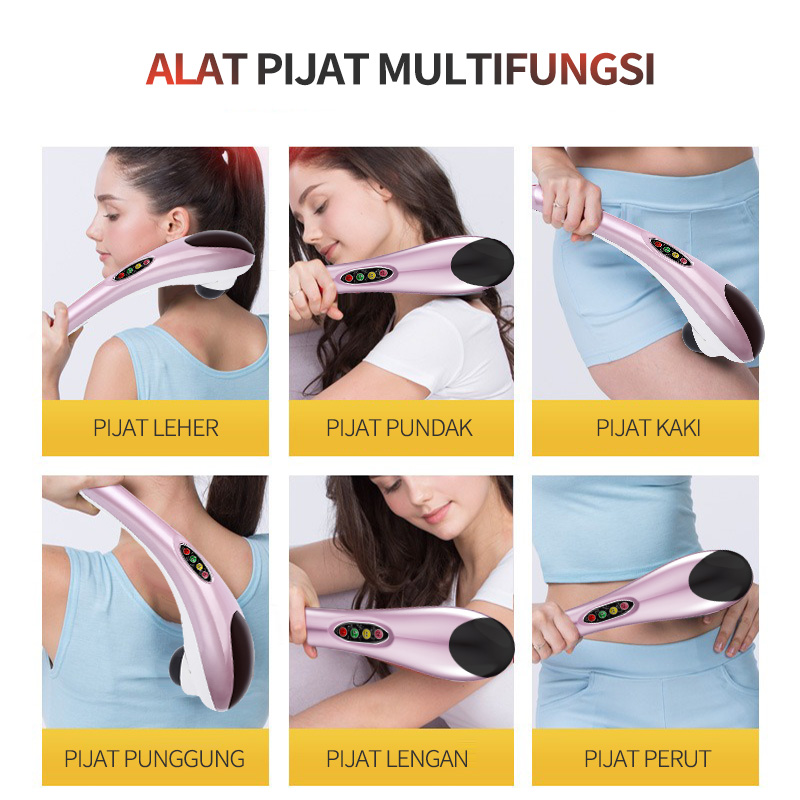 【Kualitas asuransi】BENBO Alat pijat elektrik Alat Pijat serbaguna Alat  Pijat Dolphin Alat pijat punggung free 5*Pijat kepala