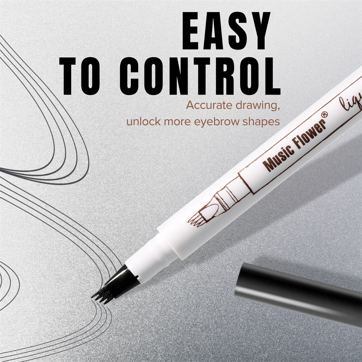 Jual Music Flower 4 Garpu Natural Eyebrow Pen eyebrows Pensil Alis 24 ...