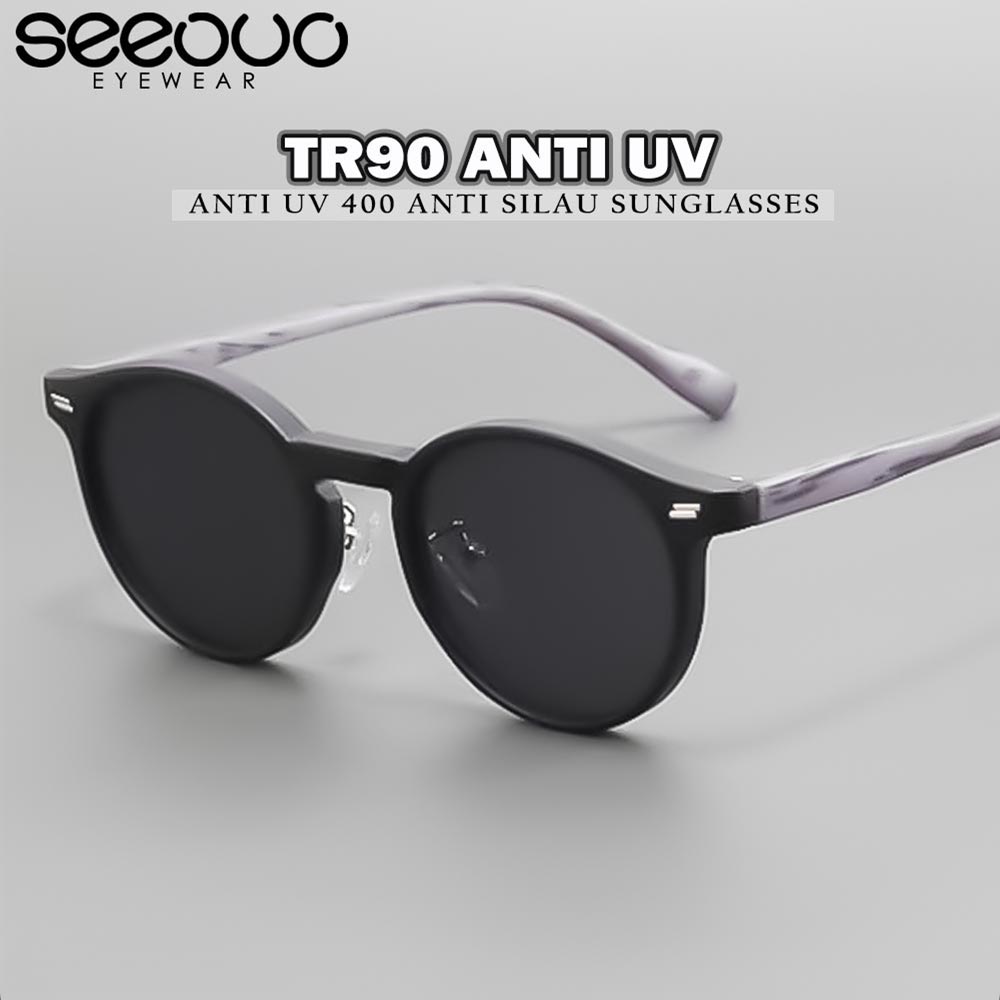 Jual Seeouo Kacamata Hitam Sunglasses Anti Silau Matahari Design Oval ...