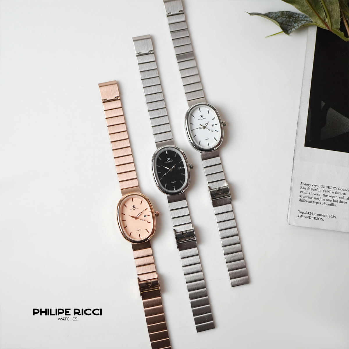 Jual PhiLipe Ricci Jam Tangan Wanita Rantai Rose Gold Mewah Elegant 100 ...