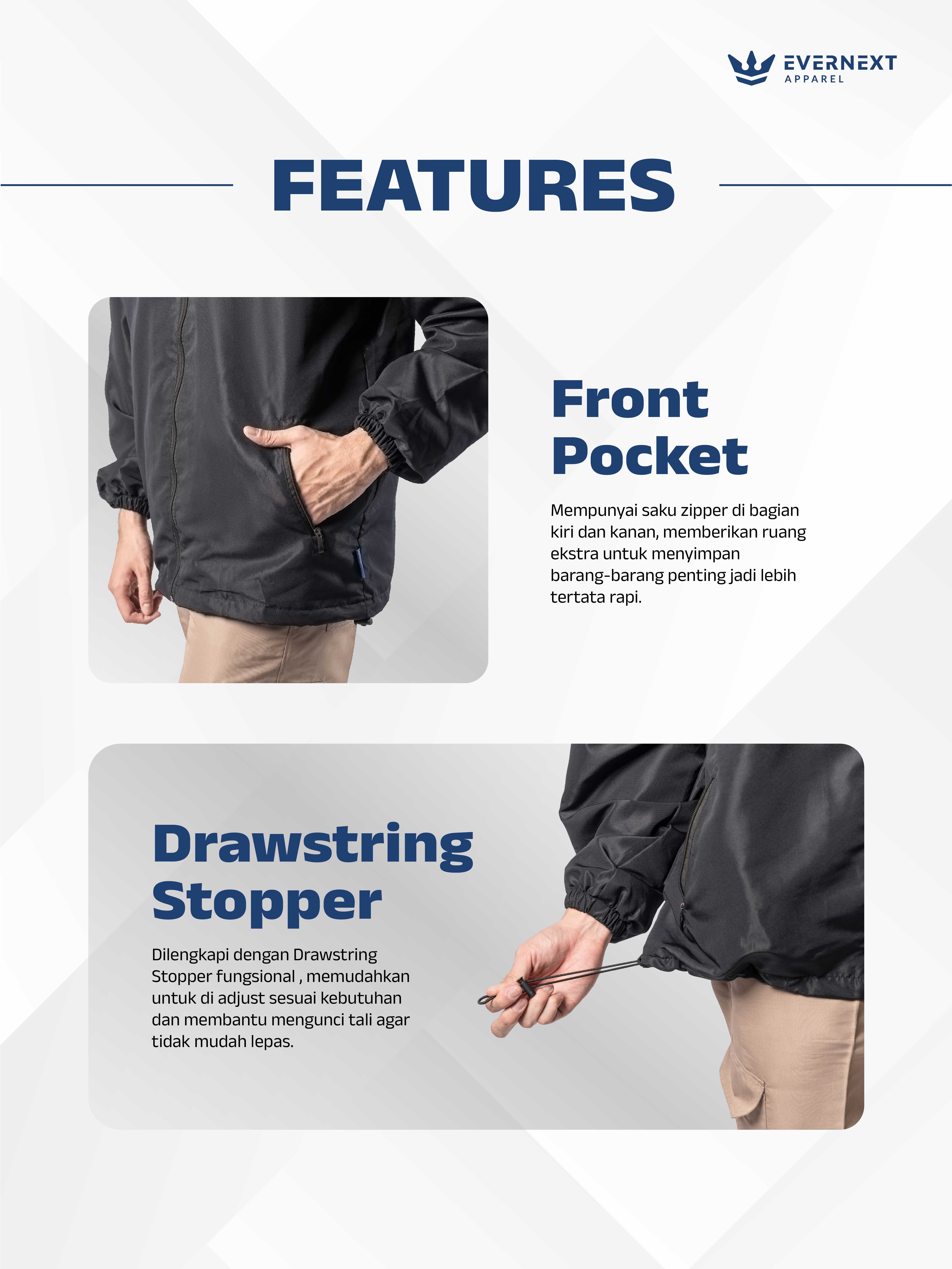 Jual Evernext - Jaket Motor Parasut Pria Jaket Casual Pria Water Resist ...