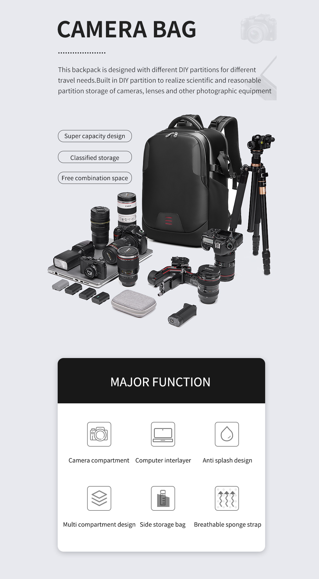 Jual SEA CHOICE Tas Ransel Kamera Besar, Tas Kamera Fotografi untuk ...