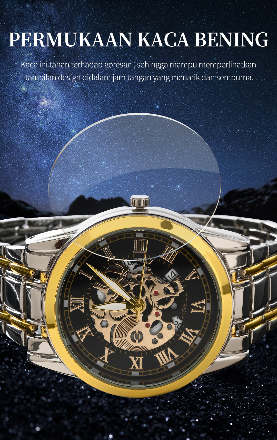 Jual Tisell - Jam Tangan Skeleton Analog Watch Stainless Elegan ...