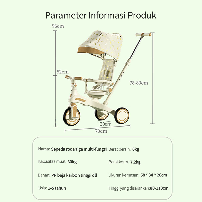 Jual Mmflight Sepeda Anak Roda 3 Sepeda Roda Tiga Tricycle Stroller ...