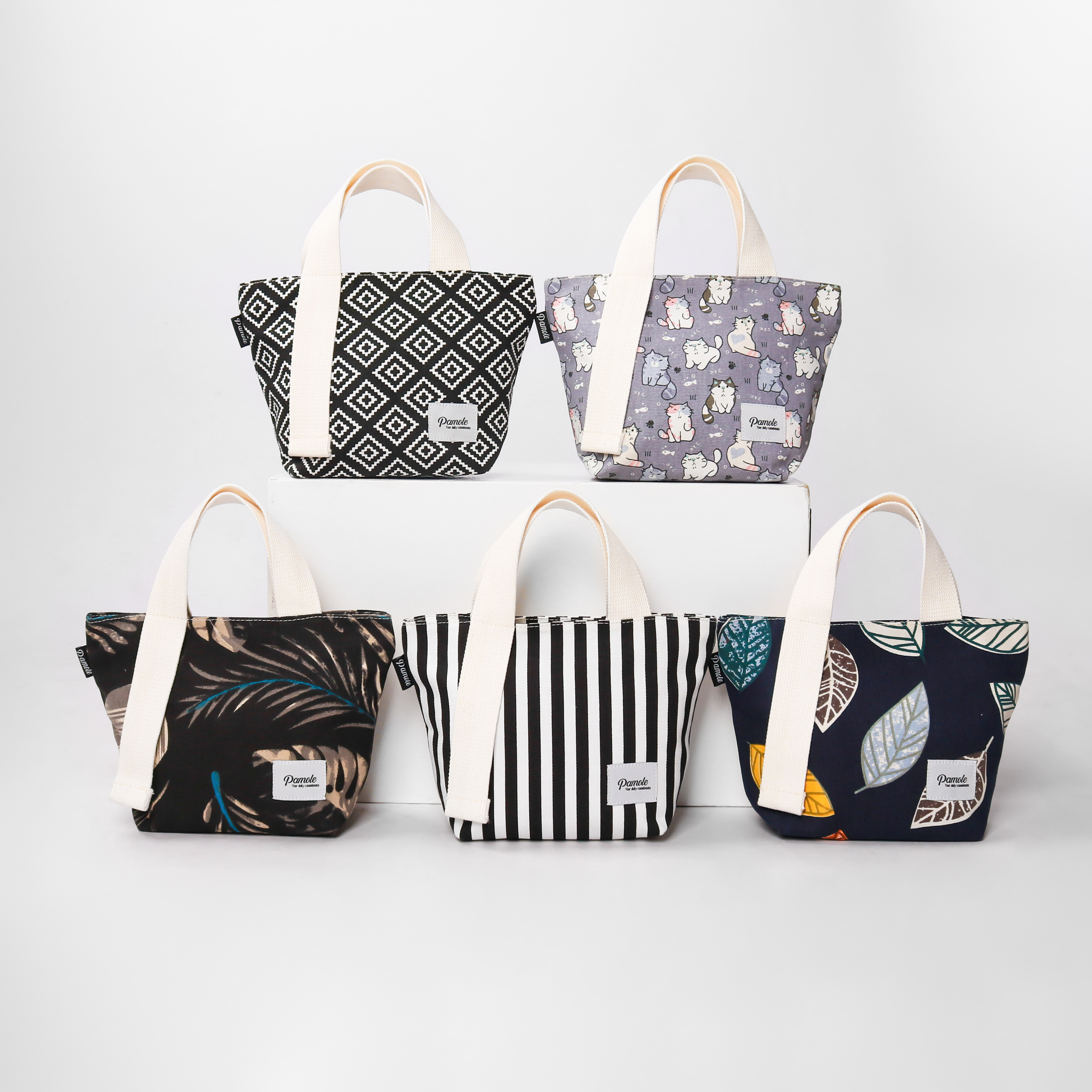 Jual Pamole Pouch Travelling Mini Totebag Bahan Kanvas - Shara Series ...