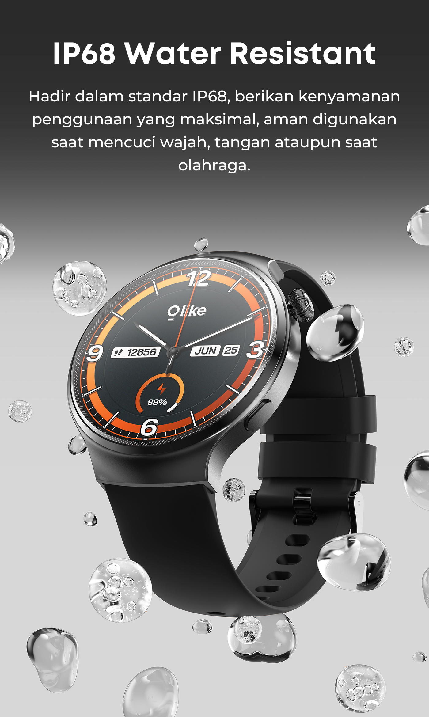 Jual Olike Smartwatch FMA02 Amoled Bluetooth Call Anti Air IP68 100 ...