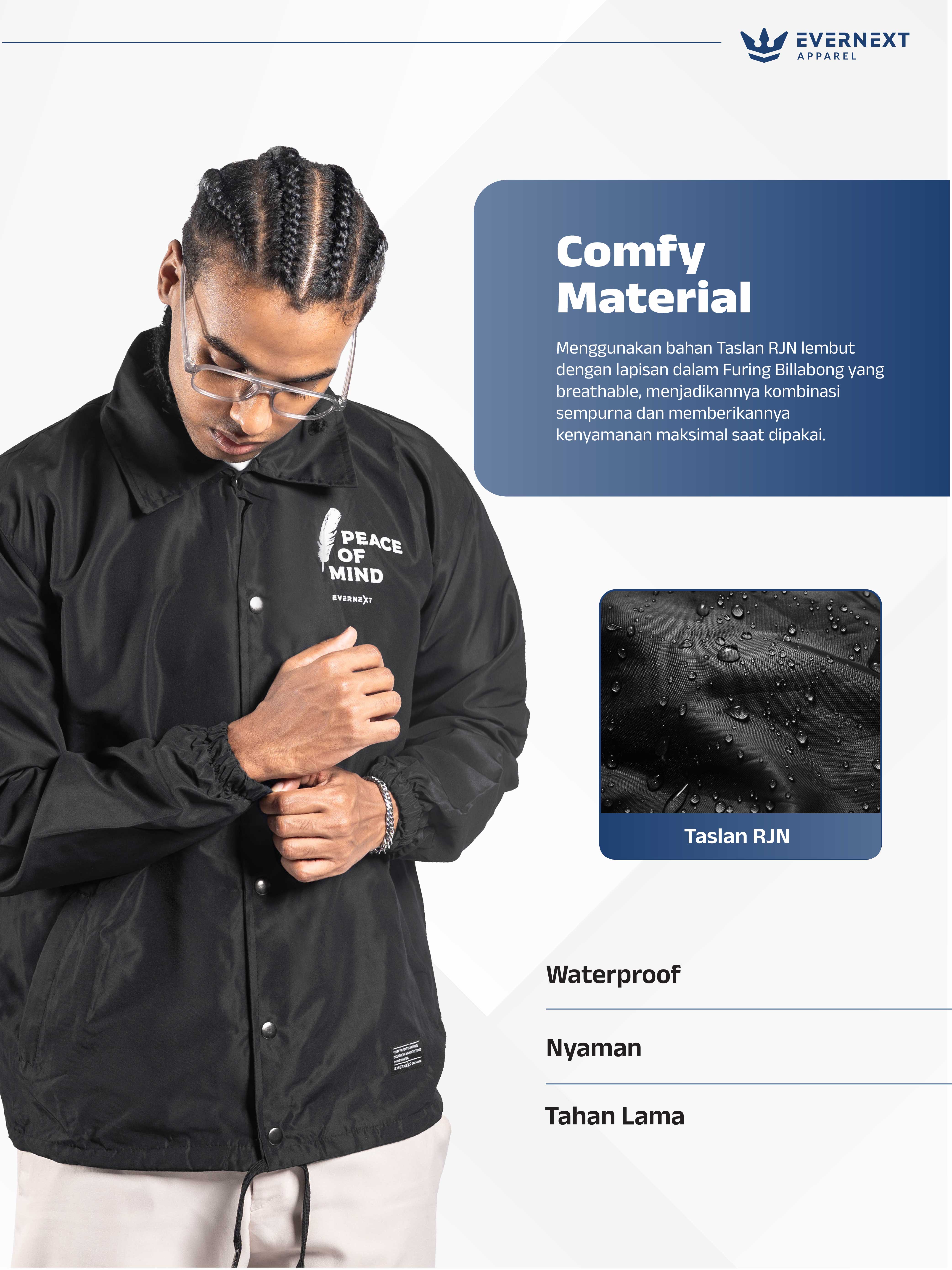 Jual Evernext - Jaket Coach Pria Water Resist Jaket Taslan Windbreaker ...