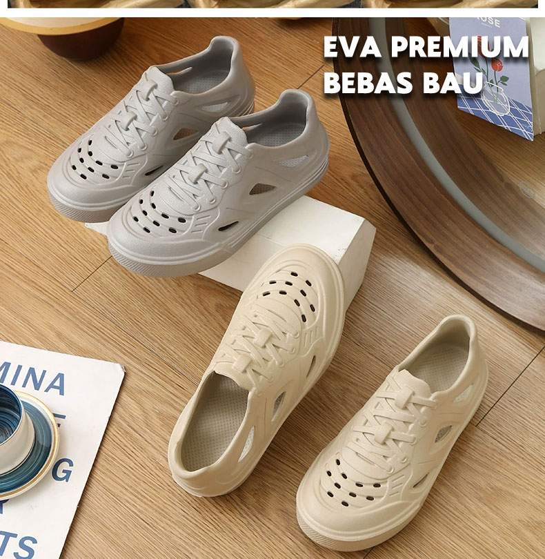 Jual Sendal Sepatu Slip On Clogs Casual Sporty Bahan Karet EVA Empuk ...
