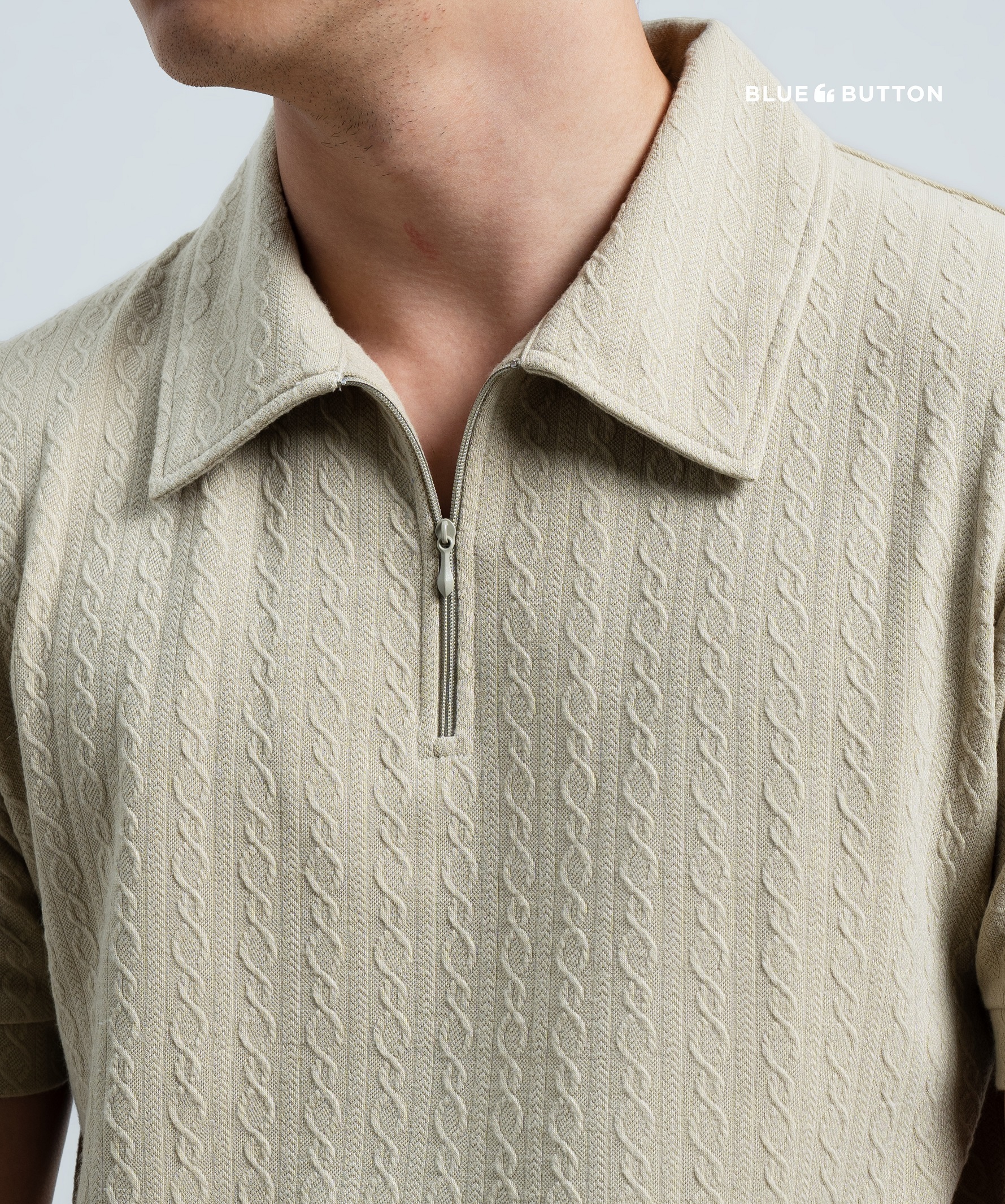 Blue Cut Sew Jersey Ottoman S S Zipper Polo main image 1
