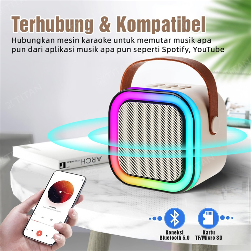 Jual [COD] Karaoke Bluetooth Speaker Wireless With MIC RGB Light 3D ...