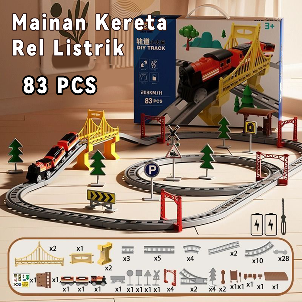 Jual WETECH Kereta Api Mainan Rel Panjang Perakitan Listrik Miniatur ...