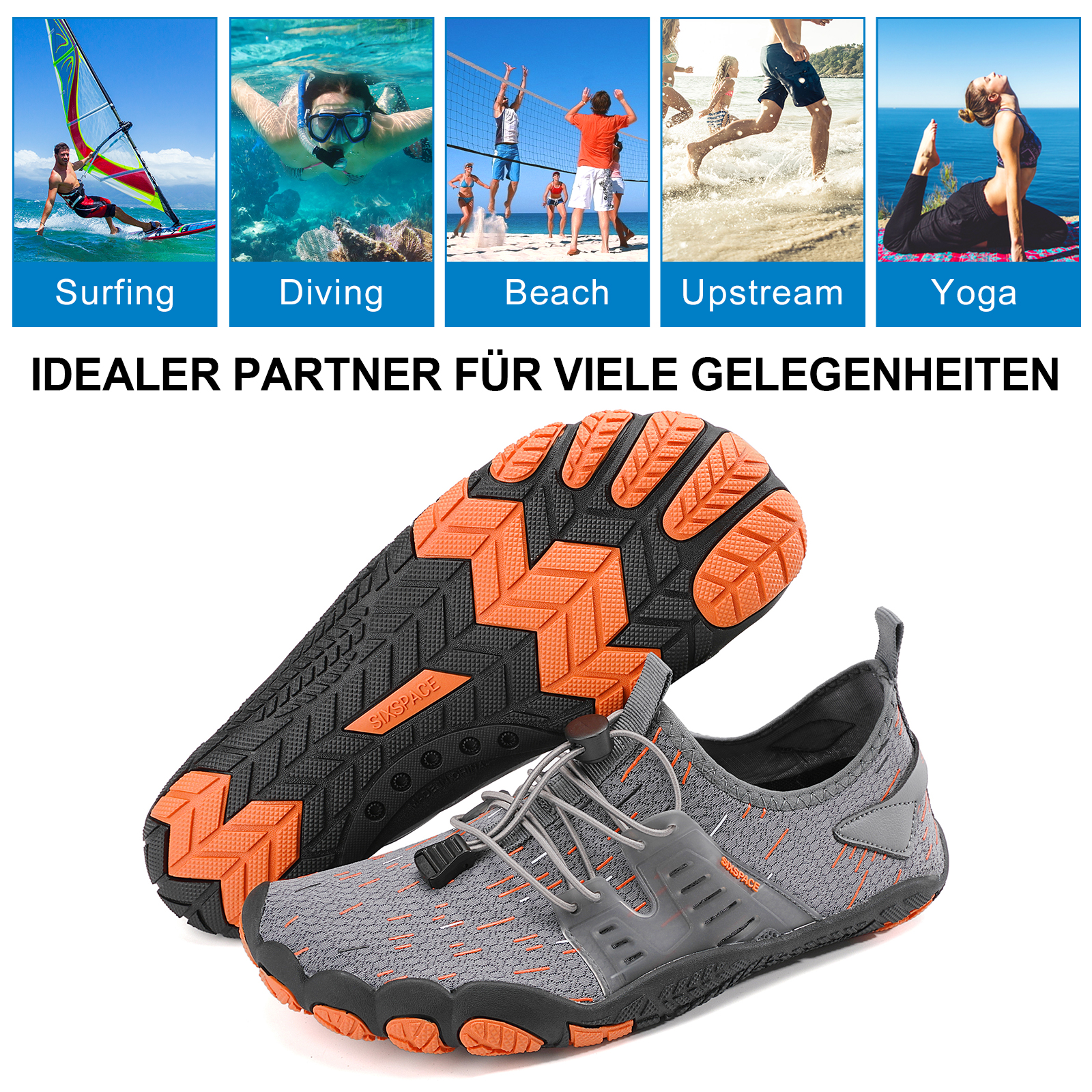 Jual SIXSPACE Sepatu Poundfit Wanita Pria Sepatu Pantai Rafting Sepatu ...