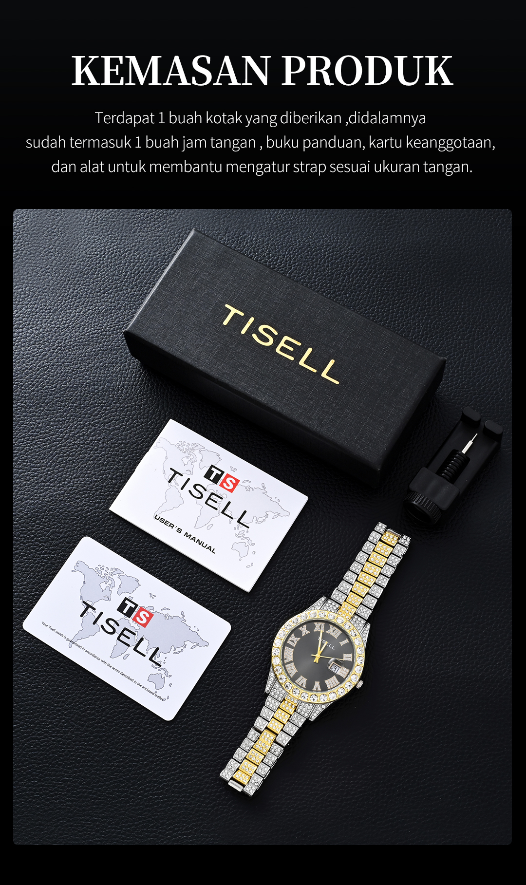 Tisell Jam Tangan Pria Original Bisnis Luxury Men Watch Stainless Steel