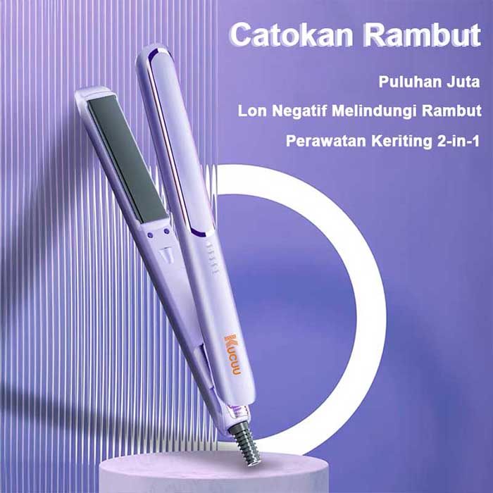 Jual KUCUU Catokan rambut 2 in 1 lurus dan curly catok rambut Hair ...