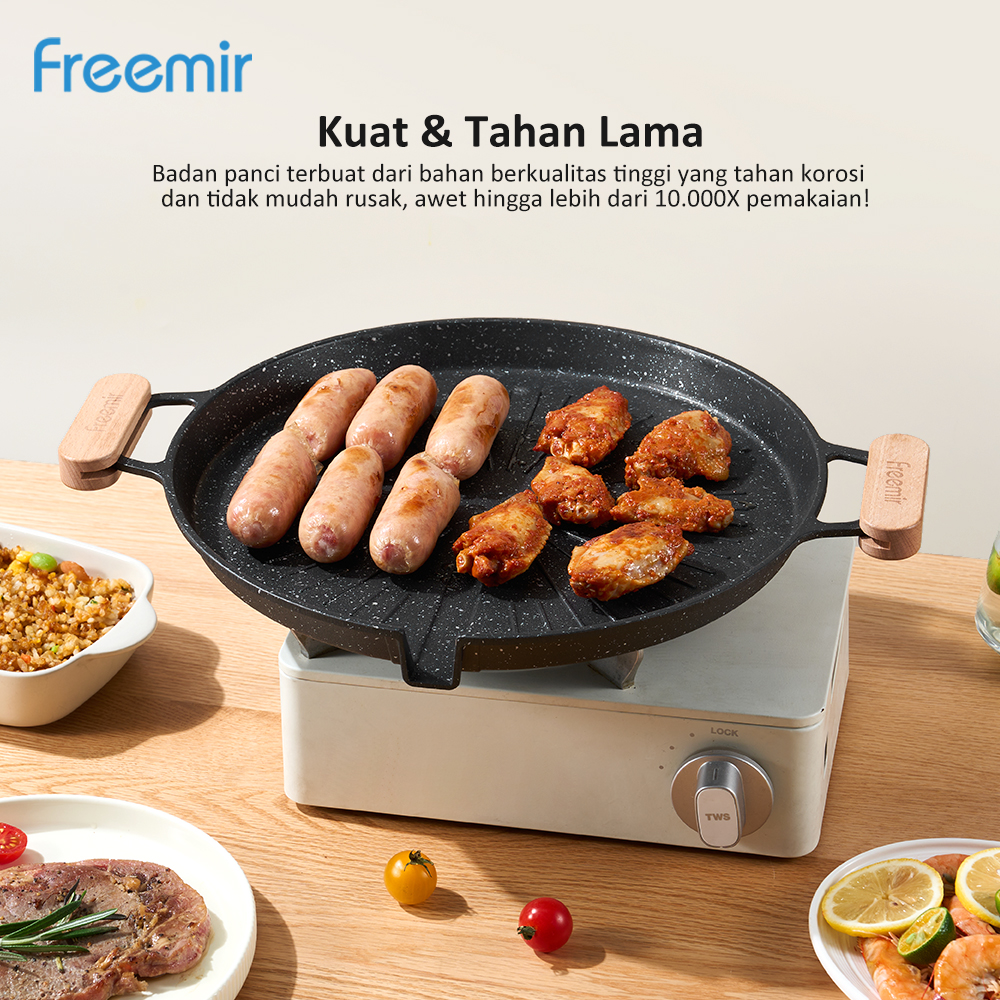 Jual [OFFICIAL] Baru freemir Grill Pan FREE Capitan Hitam Baking Pan ...
