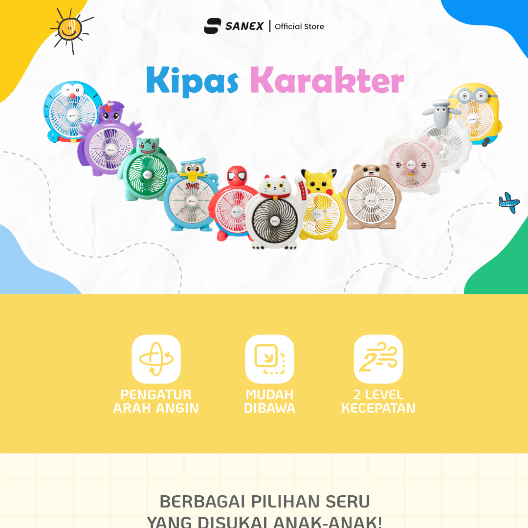 Jual SANEX Kipas Angin Karakter Kura Kura Hijau 8 Inch SKK-811 G ...