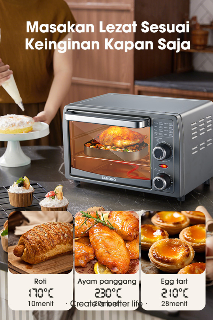 Jual SAMONO Oven Listrik 15 Liter Low Watt Pemanggang Kue Bolu Roti ...