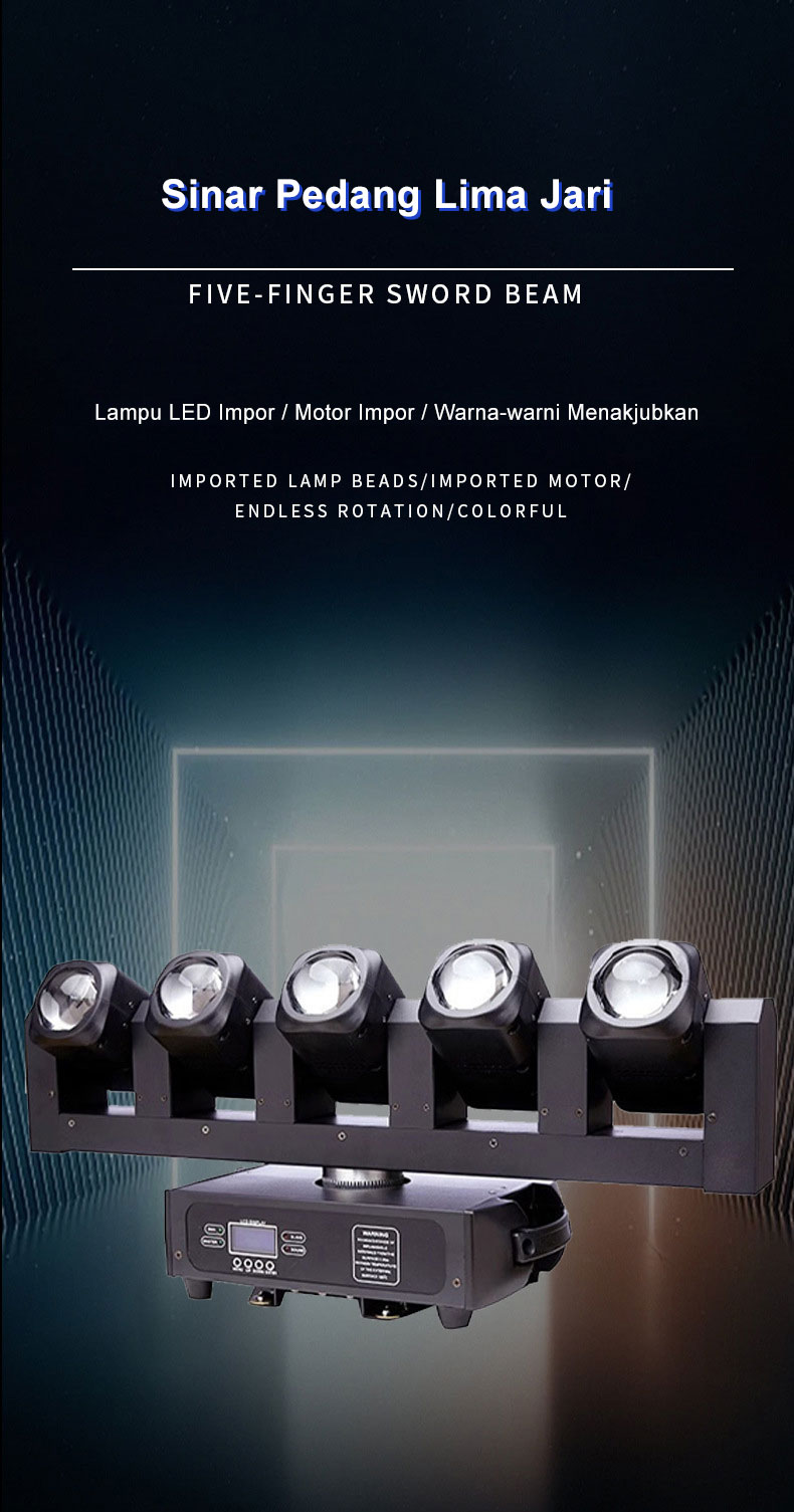 Jual Kaiy Lampu sorot LED 5X40w bergerak DM X512 lampu panggung efek ...