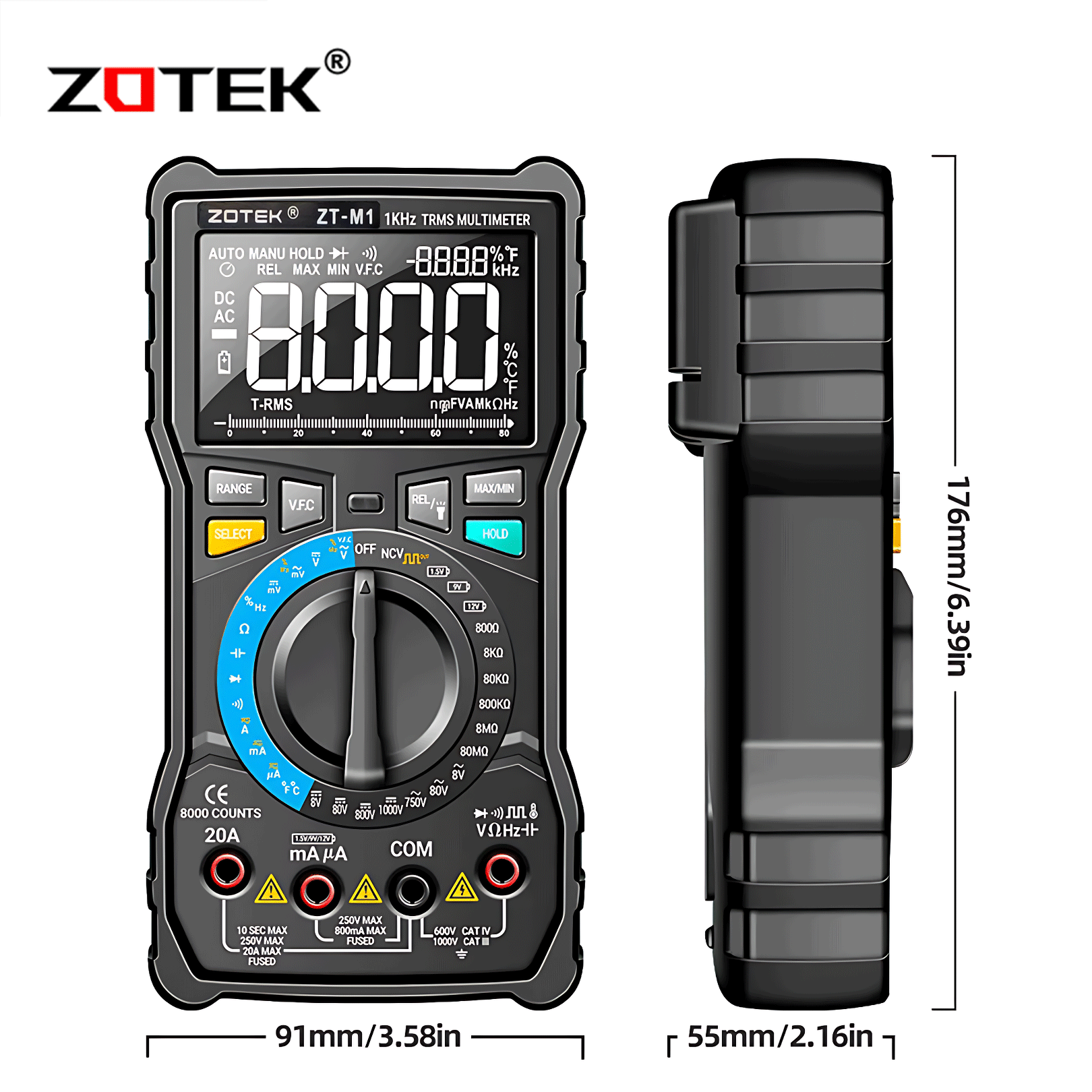 Jual Zotek ZT-M1 Auto/Manual Digital Multimeter EBTN Triple Display ...