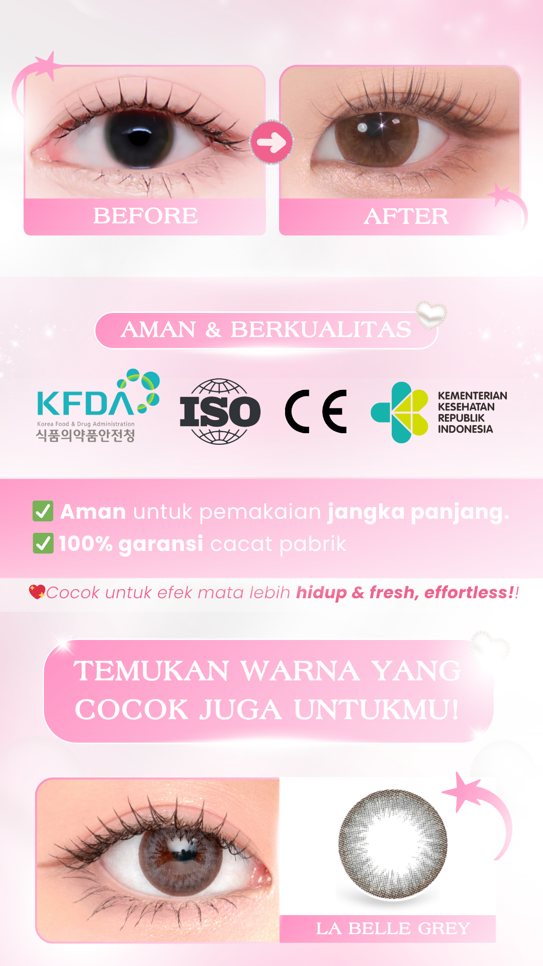 Jual PINK RABBIT Softlens Super Comfy La Belle Brown - Normal, Minus 0. ...