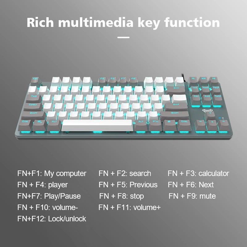 Jual AULA F3287 Keyboard Gaming Mechanical 87 Keys Switch Mechanical ...