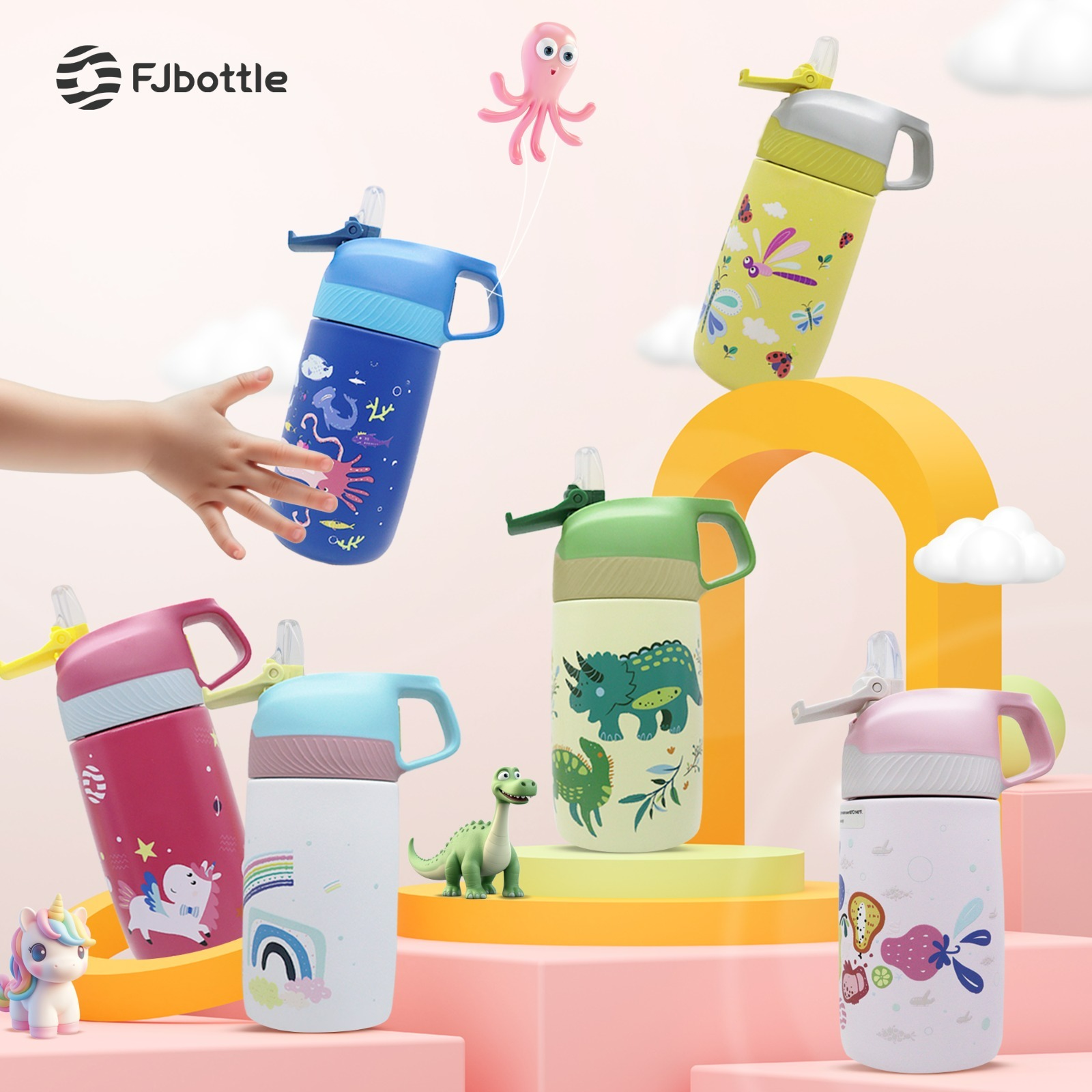 Jual FJBottle - SR2104 Botol Minum Tumbler Anak 350ml Stainless Steel ...