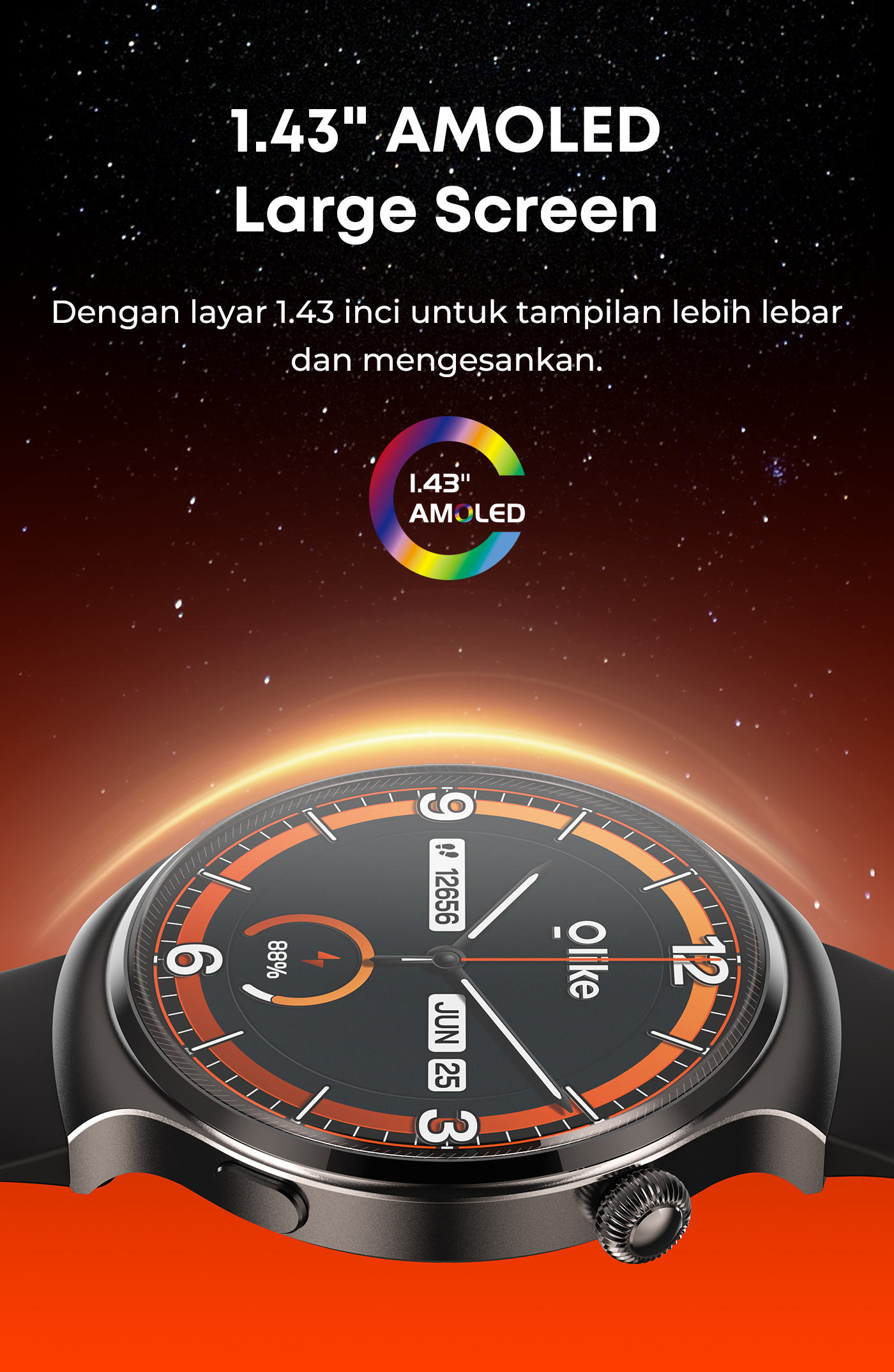 Jual Olike Smartwatch FMA02 Amoled Bluetooth Call Anti Air IP68 100 ...