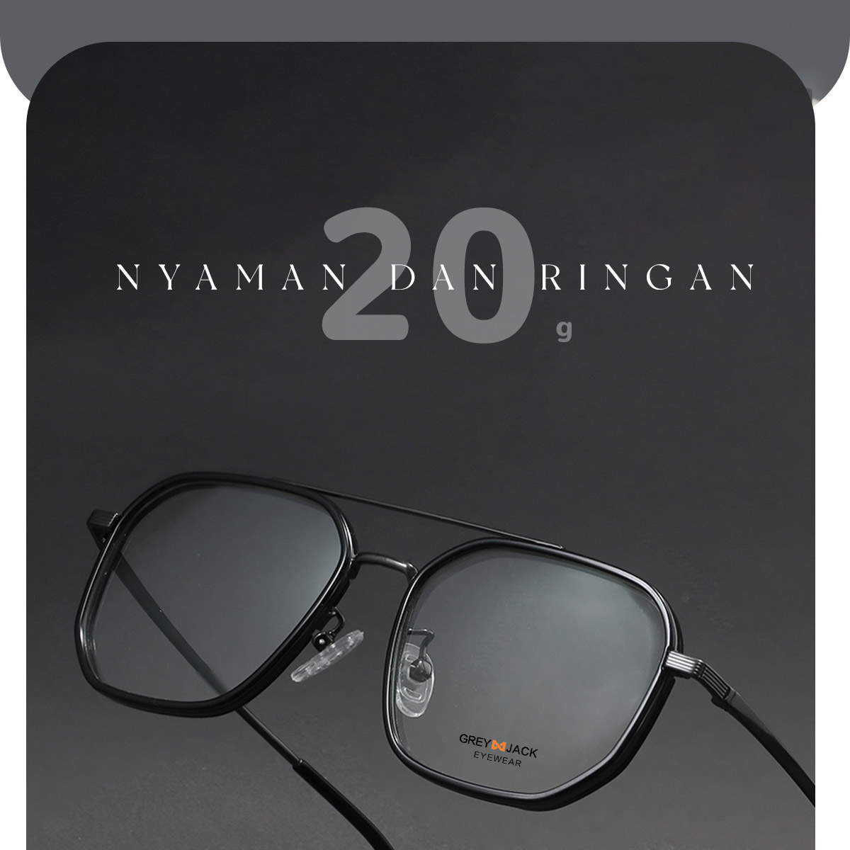 Jual Grey Jack Frame Kacamata Titanium Ip Model Aviator Kotak Ringan ...