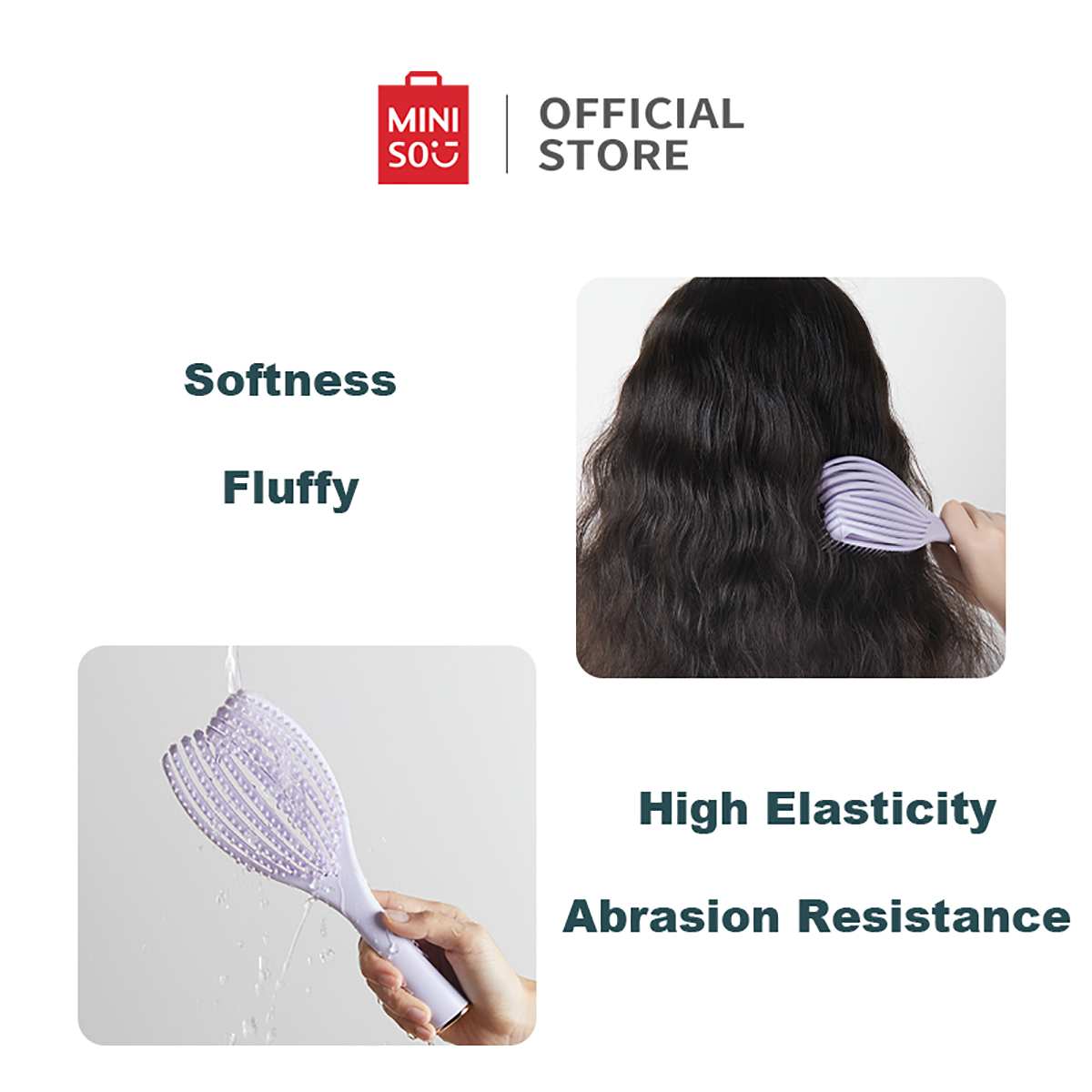 Jual Miniso Massage comb Sisir Combs Angel Shell Massager Brush ...