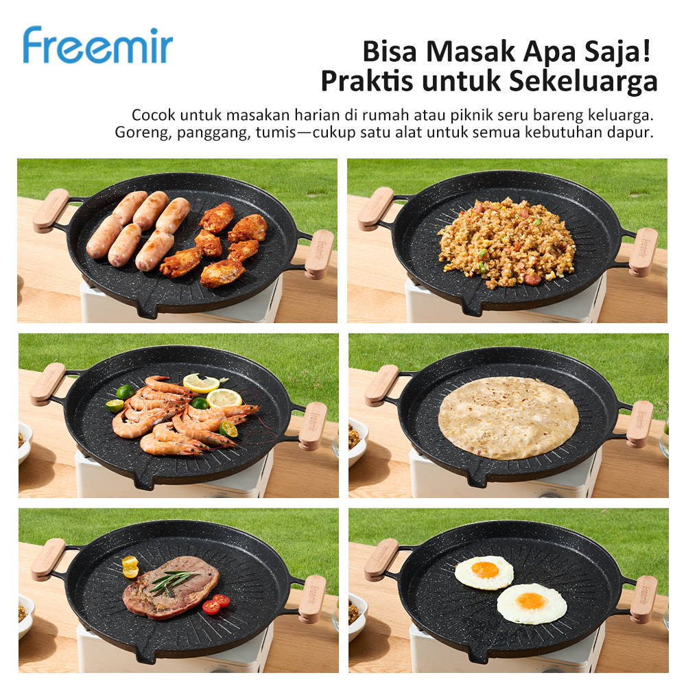 Jual [OFFICIAL] Baru freemir Grill Pan FREE Capitan Hitam Baking Pan ...