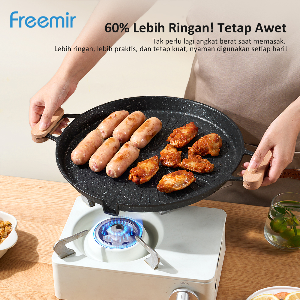Jual [OFFICIAL] Baru freemir Grill Pan FREE Capitan Hitam Baking Pan ...