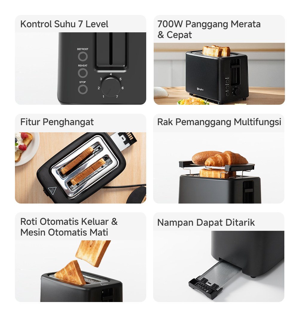 Jual Simplus Pemanggang Roti 7 Tingkat Suhu 3 Fungsi Penghangat 600 ...
