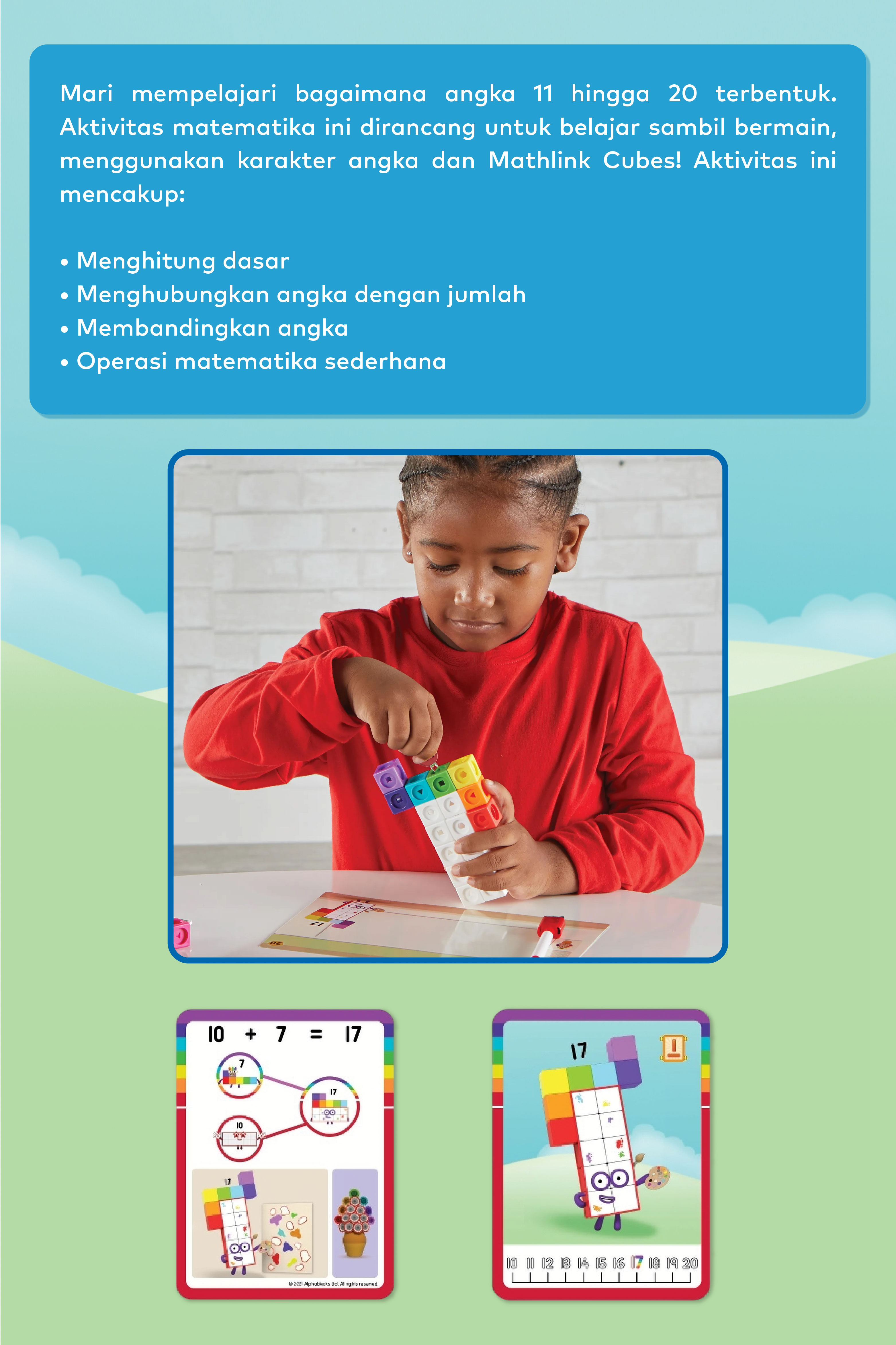 Jual Hand2Mind - Numberblocks MathLink Cubes 11–20 Activity Set ...