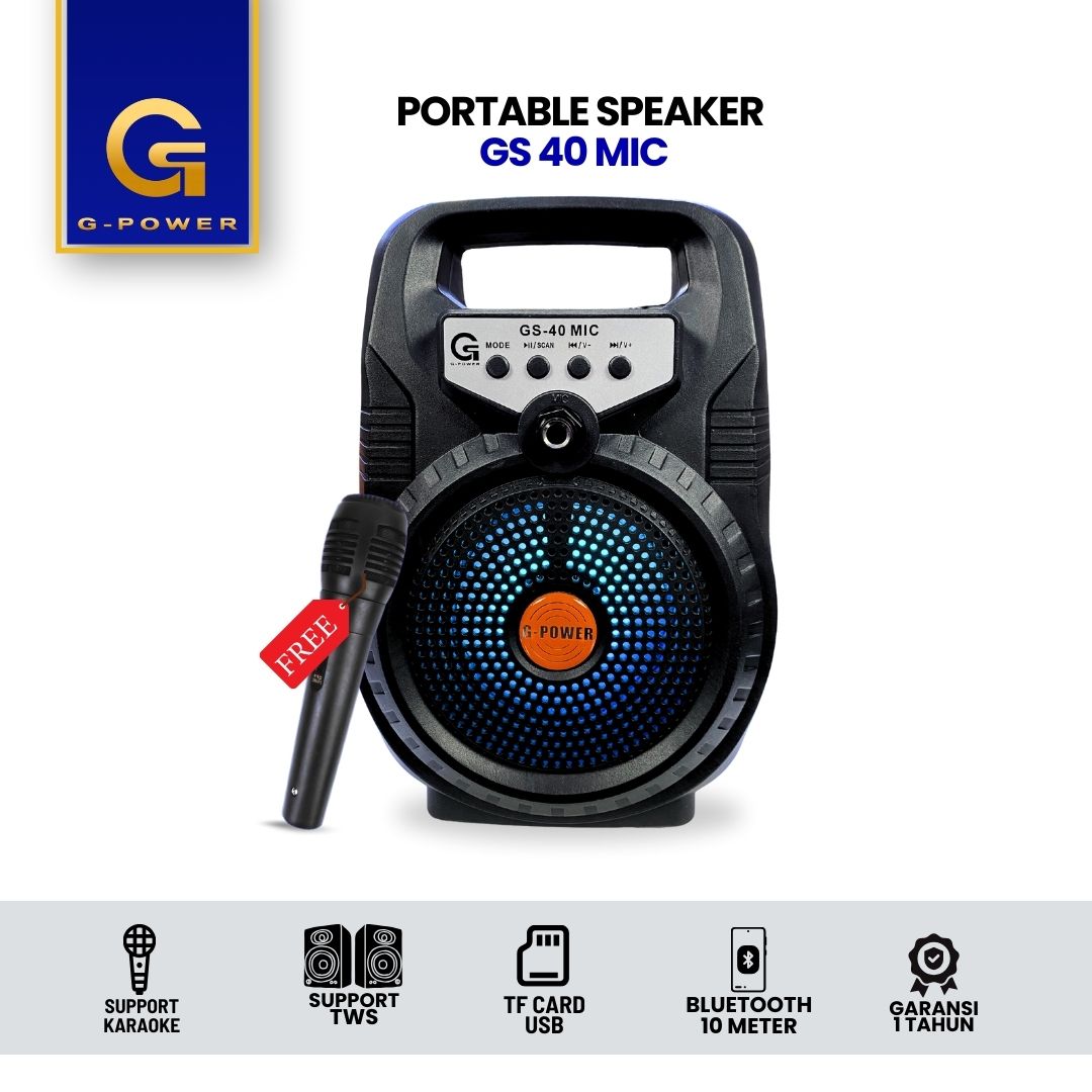 Jual G-POWER Speaker Gs-40 Mic Wireless Multimedia Speaker Free