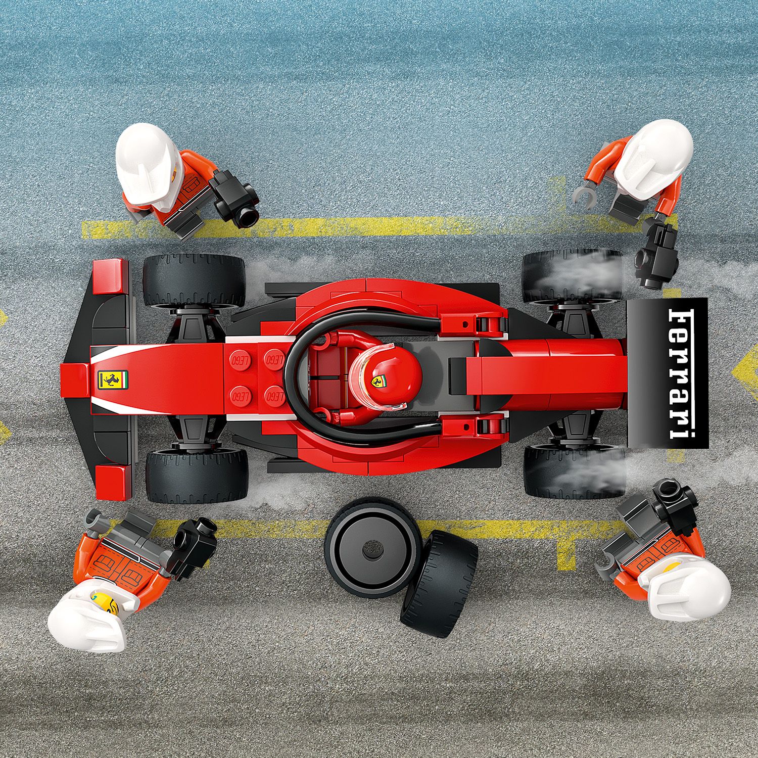 LEGO City 60443 F1 Pit Stop Pit Crew with Ferrari Car (322 Pieces) Balok  Mainan Anak (6 Tahun+)