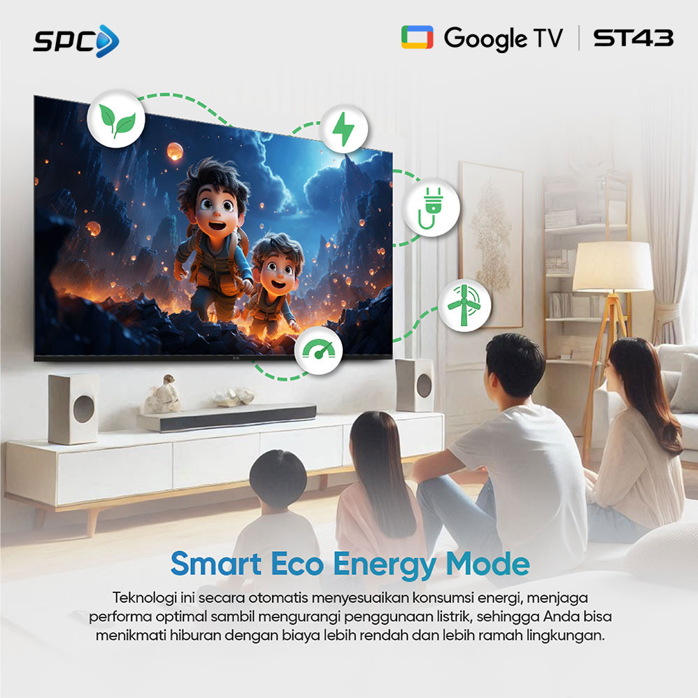 Jual SPC TV43 inch - ST43 Google TV - FHD | Dolby Audio | Google ...