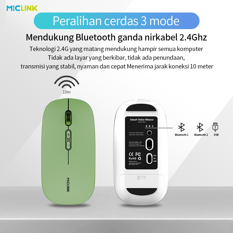 Jual MICLINK M108 Mouse AI Voice to Text & Translate 120 Bahasa ...