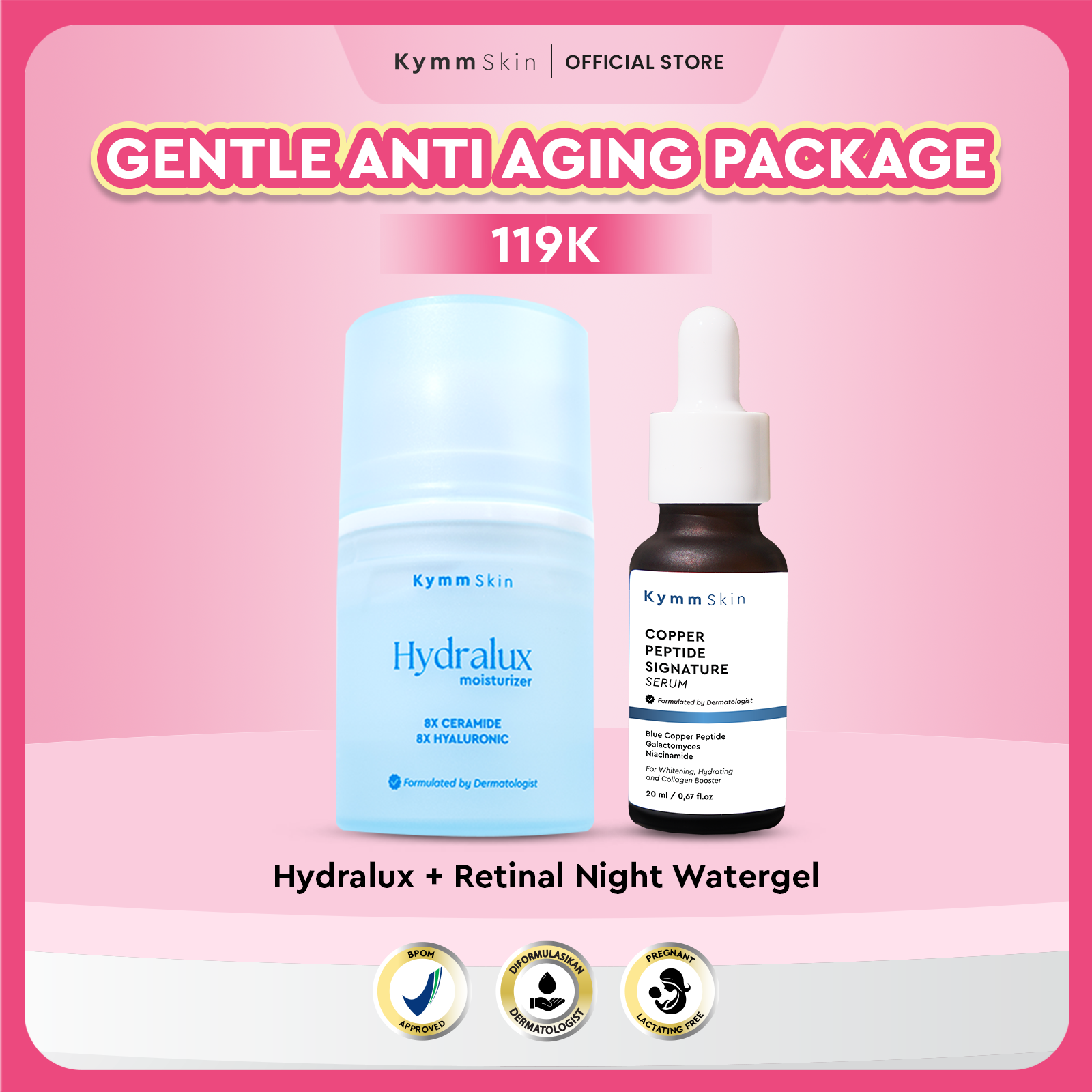 Jual KYMM SKIN Romantic Package [Hydralux Airless Pum + Serum ...