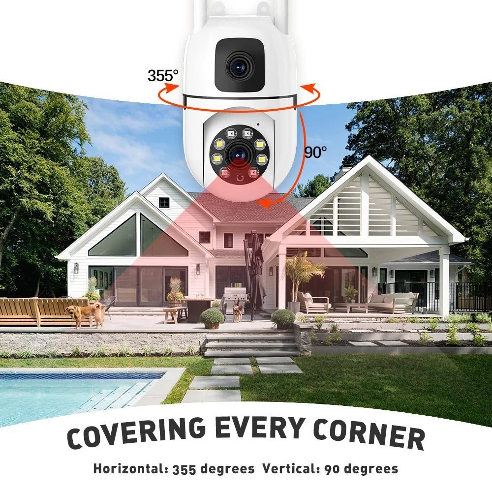 Jual V380 Pro Kamera CCTV Dual Lens Outdoor HD 8MP Wifi Jarak Jauh Auto ...