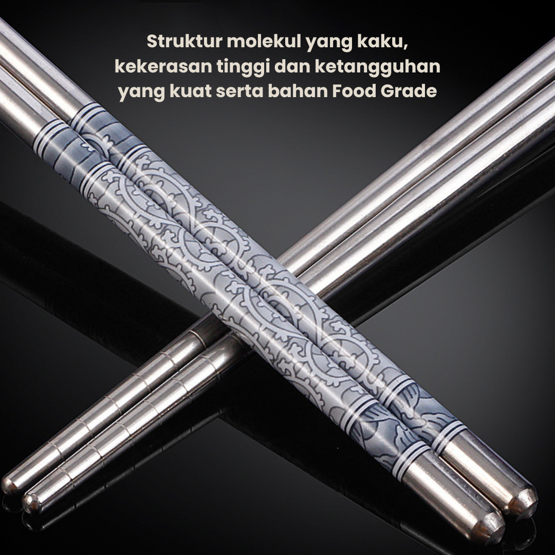 Jual FUNNYCOOK Sumpit Stainless Isi 5 Pasang | Sumpit Mie | Sumpit ...