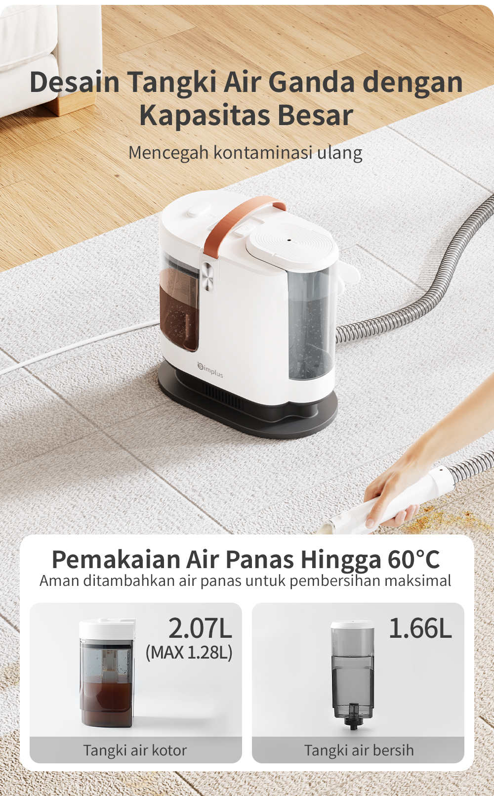 Jual Simplus Mesin Pembersih Kain dengan Daya Hisap 16Kpa, Wet Vacuum ...