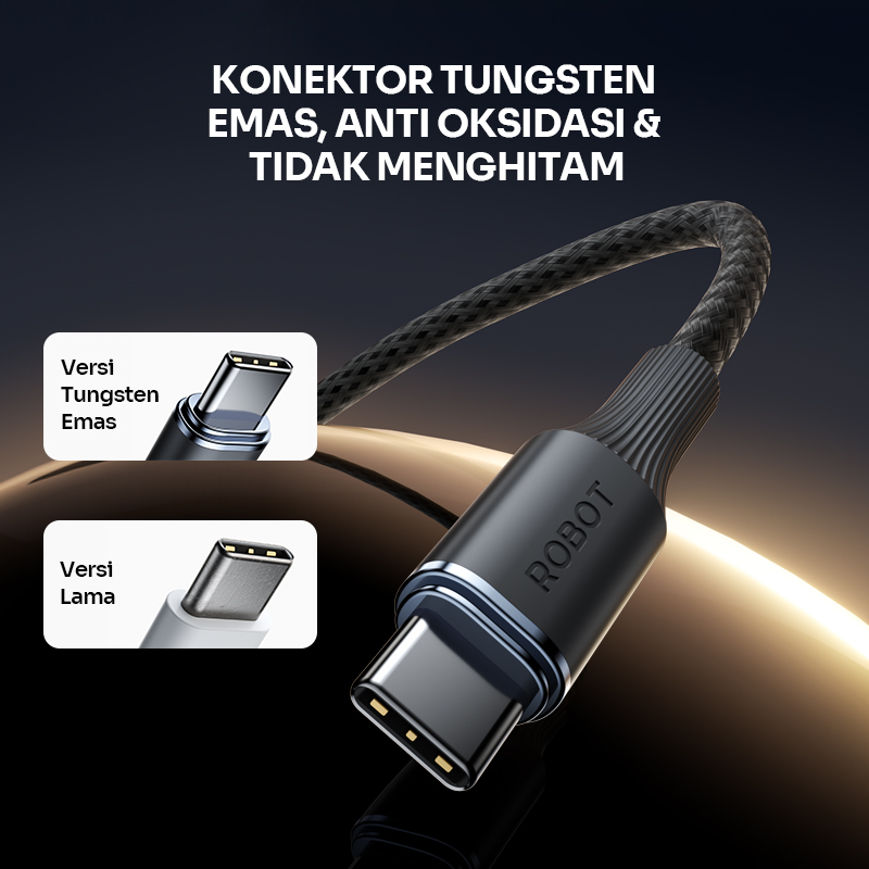 Jual ROBOT Kabel Data Fast Charging 2in1 480Mbps Type C Type C to Type ...