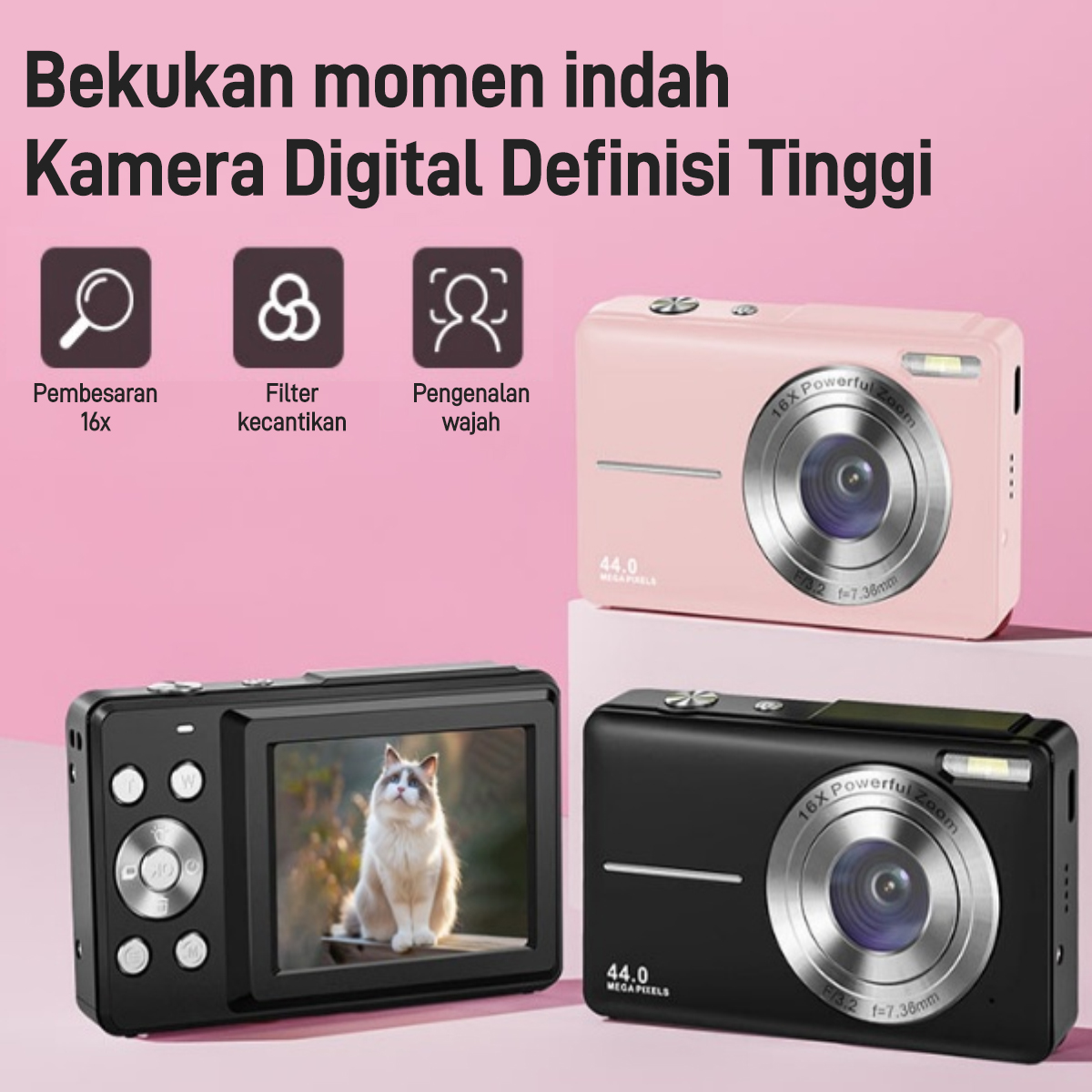 Jual DL 32G Kamera digital pocket CAM 44MP 8X 1080P digicam kamera ...